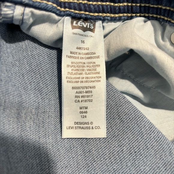 LEVI’S Sz 16 Junior Jogger Soft Denim Pockets Elastic Waist & Hem Jeans - Picture 11 of 11